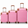 SMTE 3-Piece Ribbed Protected Suitcase Set - Assorted Colour - hero view