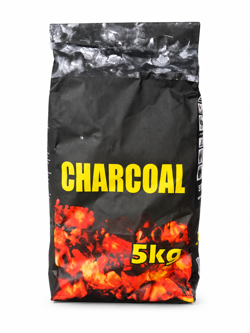 Single 5kg charcoal bag front view