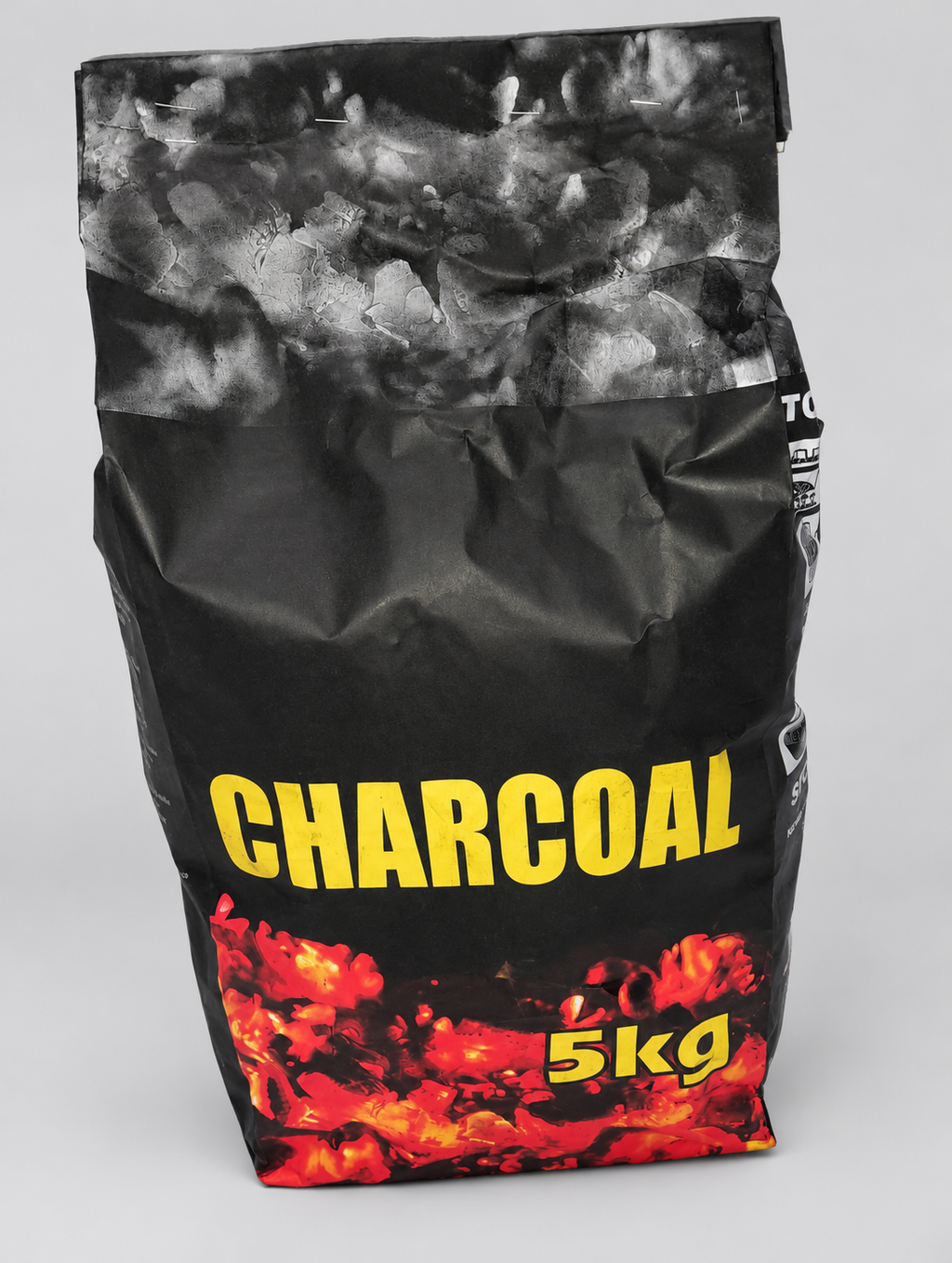 Single 5kg charcoal bag front view
