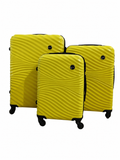SMTE Wave three-piece suitcase design with black zipper trim, yellow colour example