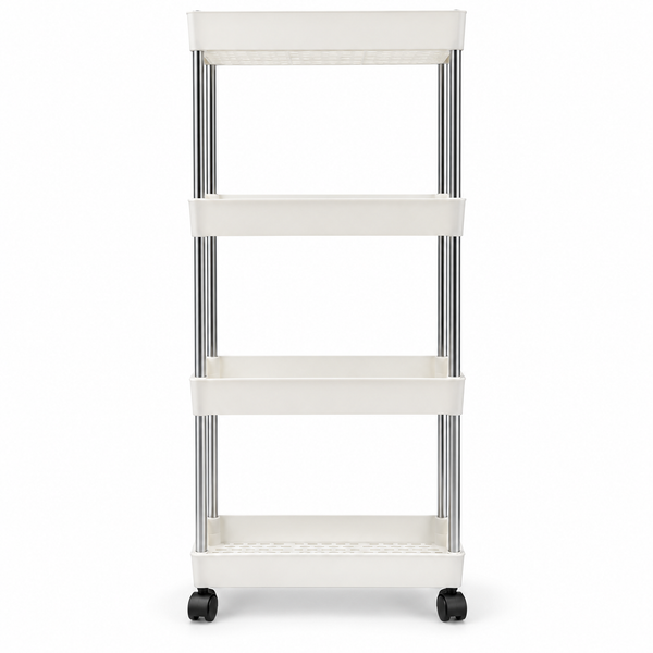 SMTE White Four-Tier Storage Trolley
