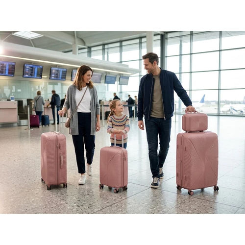 Sastro Gear 4-Piece PP Luggage Set - Rose Gold Arc